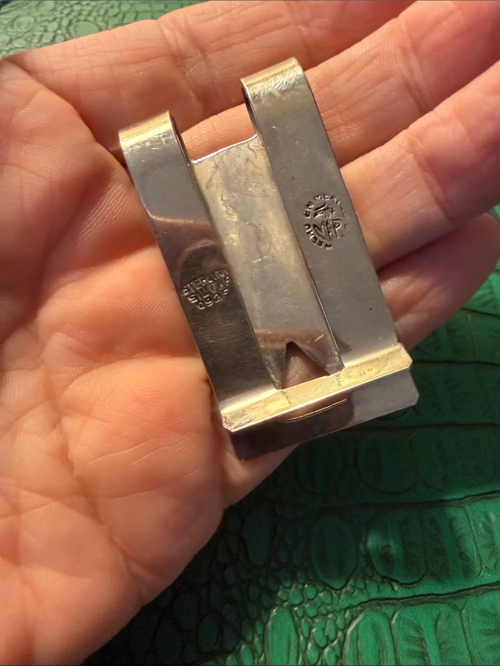 Sterling Silver Abalone Money Clip Stamped Made In Mexico